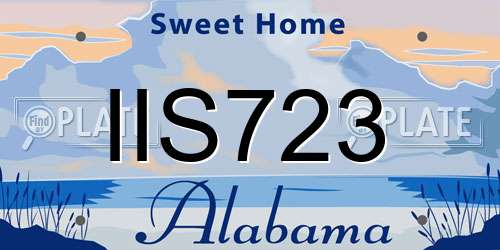 IIS723 Alabama License Plate