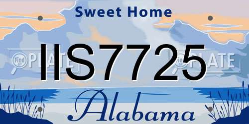 IIS7725 Alabama License Plate