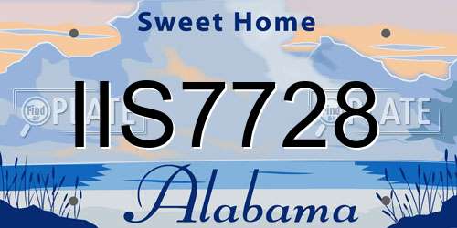 IIS7728 Alabama License Plate