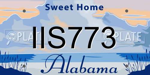 IIS773 Alabama License Plate