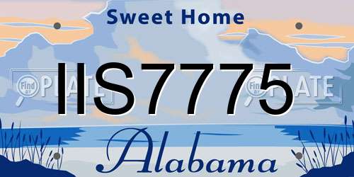 IIS7775 Alabama License Plate