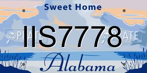 IIS7778 Alabama License Plate