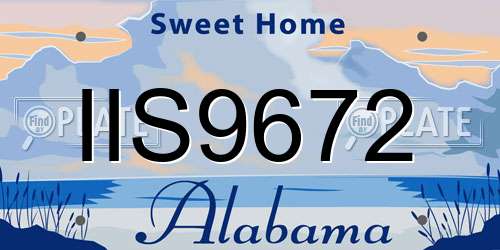 IIS9672 Alabama License Plate