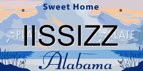 IISSIZZ Alabama License Plate