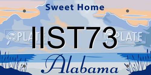 IIST73 Alabama License Plate
