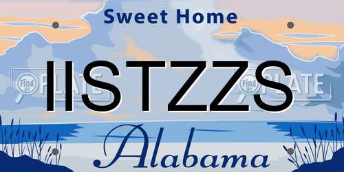 IISTZZS Alabama License Plate