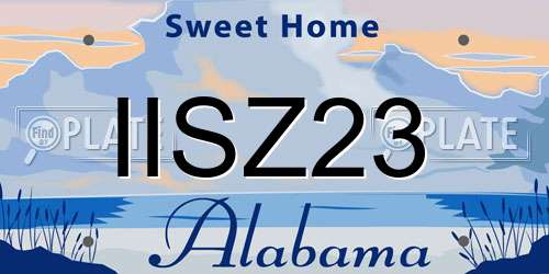 IISZ23 Alabama License Plate