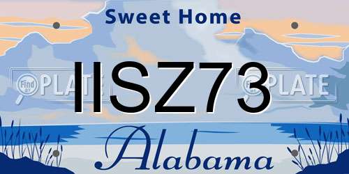 IISZ73 Alabama License Plate