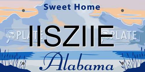 IISZIIE Alabama License Plate