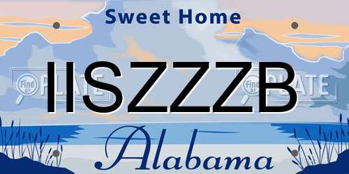 IISZZZB Alabama License Plate
