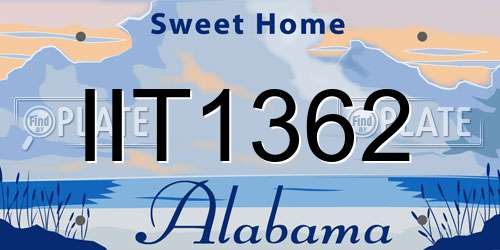 IIT1362 Alabama License Plate
