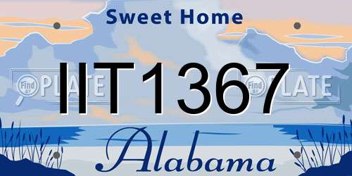 IIT1367 Alabama License Plate