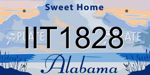 IIT1828 Alabama License Plate