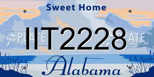 IIT2228 Alabama License Plate