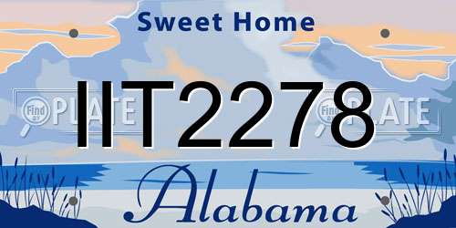 IIT2278 Alabama License Plate