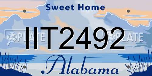 IIT2492 Alabama License Plate