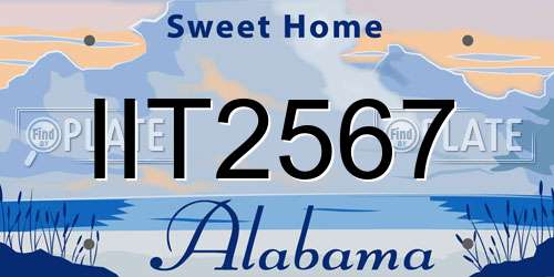 IIT2567 Alabama License Plate