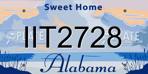 IIT2728 Alabama License Plate
