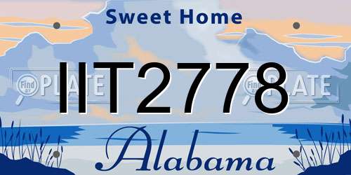 IIT2778 Alabama License Plate