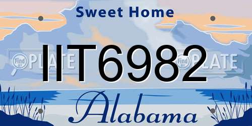 IIT6982 Alabama License Plate