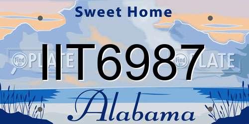 IIT6987 Alabama License Plate