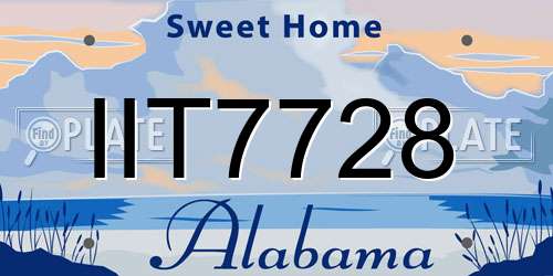 IIT7728 Alabama License Plate