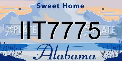 IIT7775 Alabama License Plate