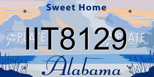 IIT8129 Alabama License Plate