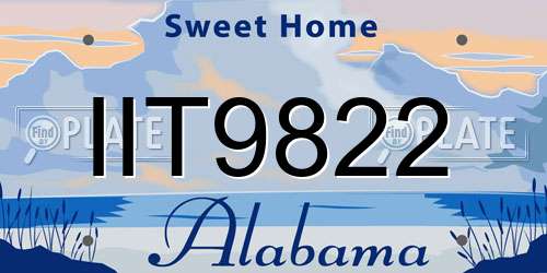 IIT9822 Alabama License Plate