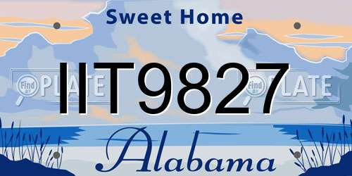 IIT9827 Alabama License Plate