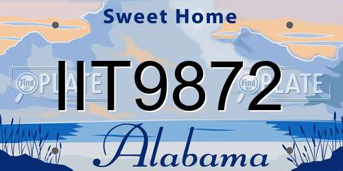 IIT9872 Alabama License Plate