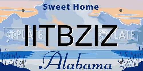 IITBZIZ Alabama License Plate