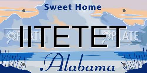 IITETET Alabama License Plate