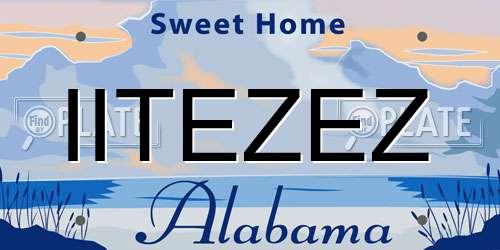 IITEZEZ Alabama License Plate