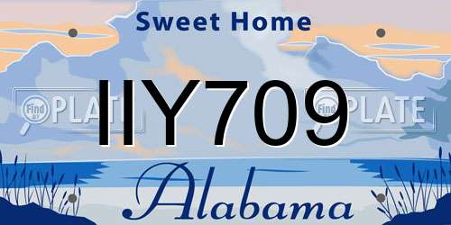 IIY709 Alabama License Plate