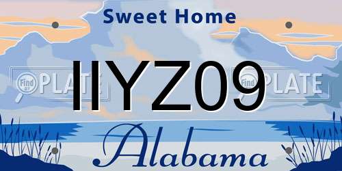 IIYZ09 Alabama License Plate