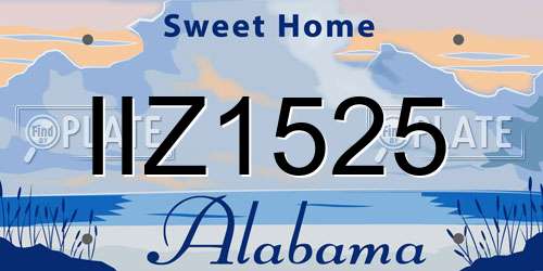 IIZ1525 Alabama License Plate