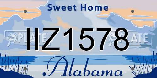 IIZ1578 Alabama License Plate