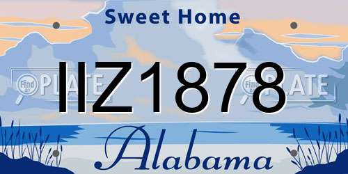 IIZ1878 Alabama License Plate