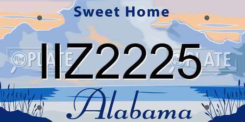 IIZ2225 Alabama License Plate