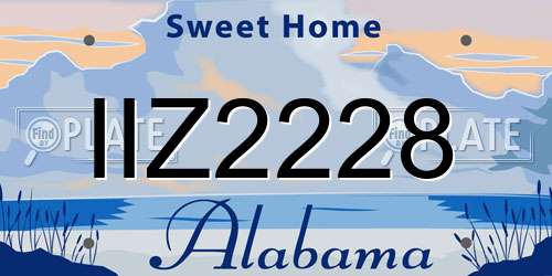 IIZ2228 Alabama License Plate