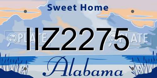 IIZ2275 Alabama License Plate