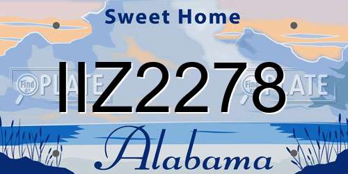 IIZ2278 Alabama License Plate