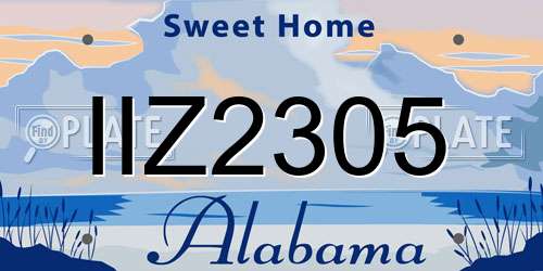 IIZ2305 Alabama License Plate