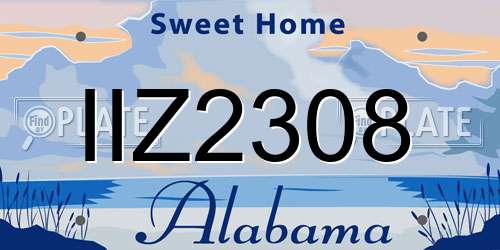 IIZ2308 Alabama License Plate