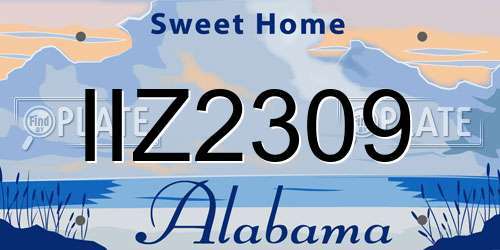 IIZ2309 Alabama License Plate