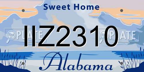 IIZ2310 Alabama License Plate