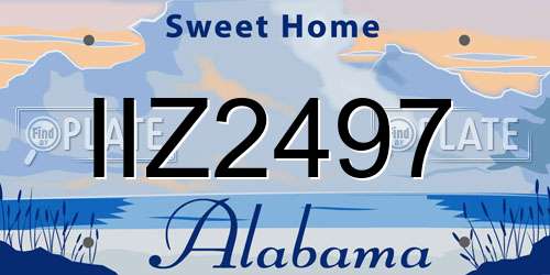 IIZ2497 Alabama License Plate