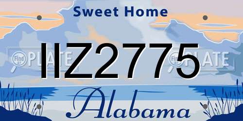 IIZ2775 Alabama License Plate