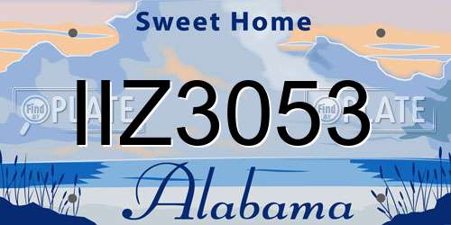 IIZ3053 Alabama License Plate